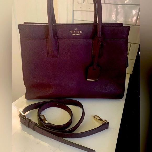 Kate Spade Cameron St Candace Satchel & Saffiano Leather Wallet In Blackberry - Picture 3 of 13
